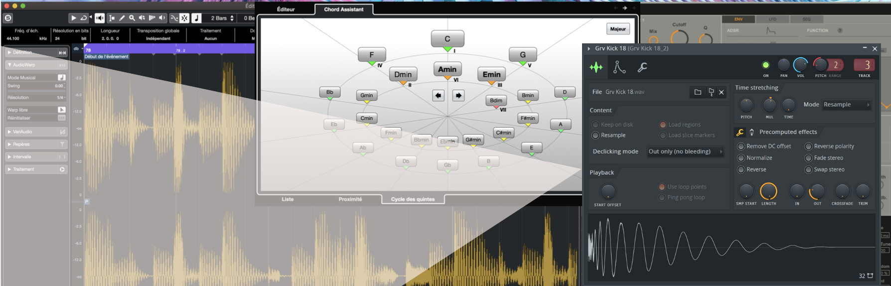 Sampler assitant accord audio warp